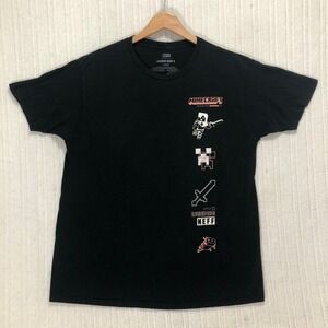 NEFF Minecraft Black Graphic T Shirt‎ Large Gaming Pixel Art Tee